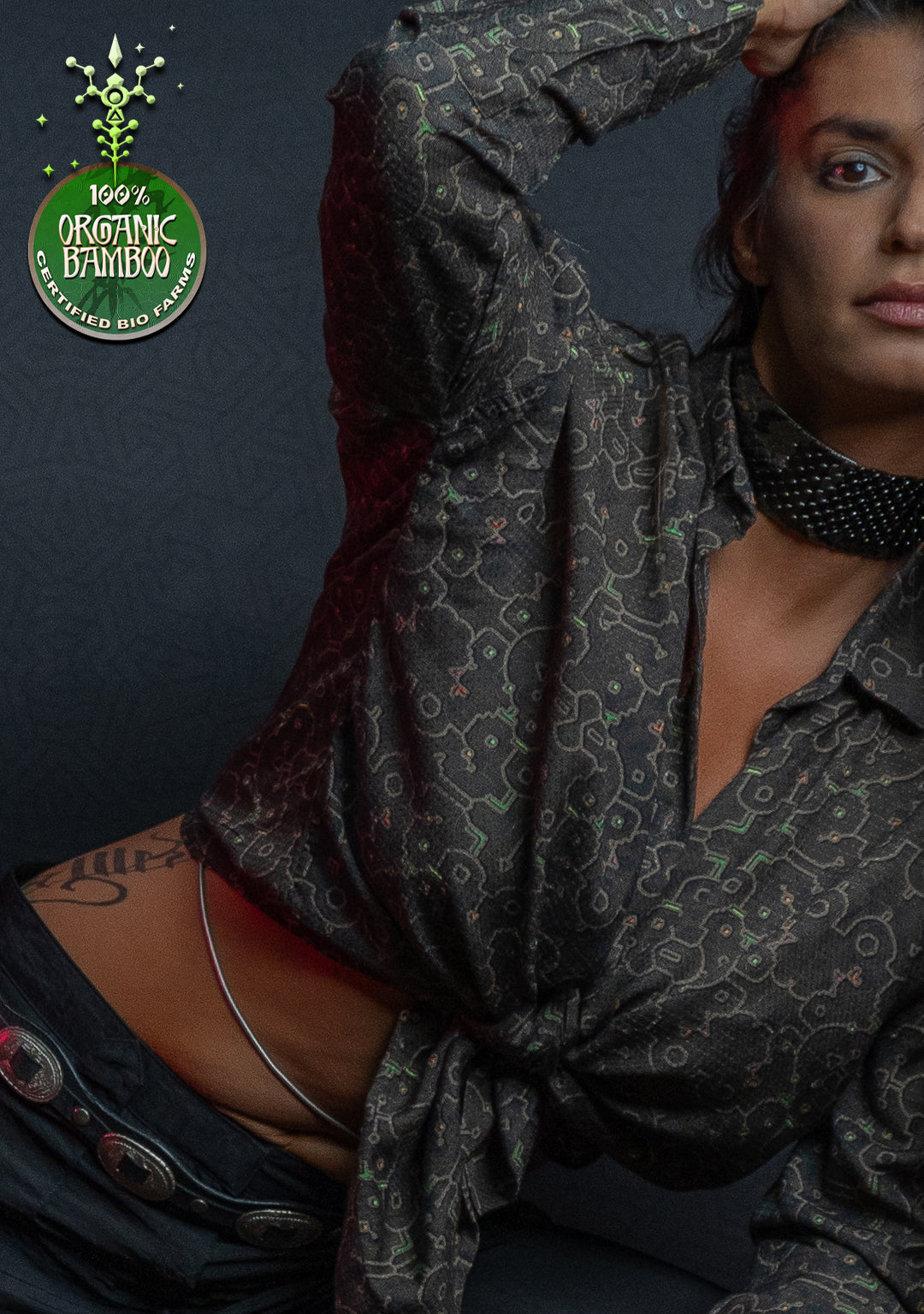 Shirt Woman Longsleeve Smarto / Bio Farms Bamboo - REBIRTH OF IKARO Forest